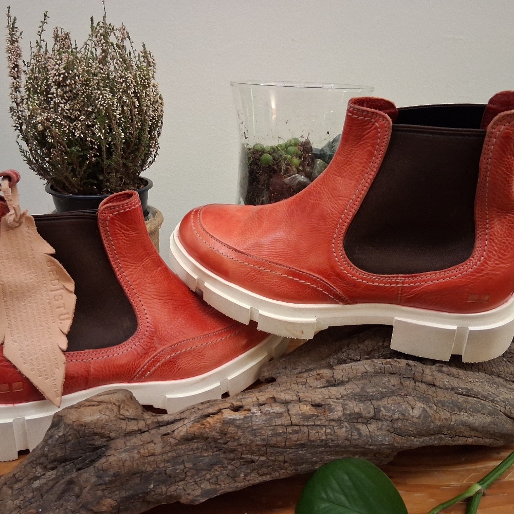 Bed Stu Red Ankle Boots